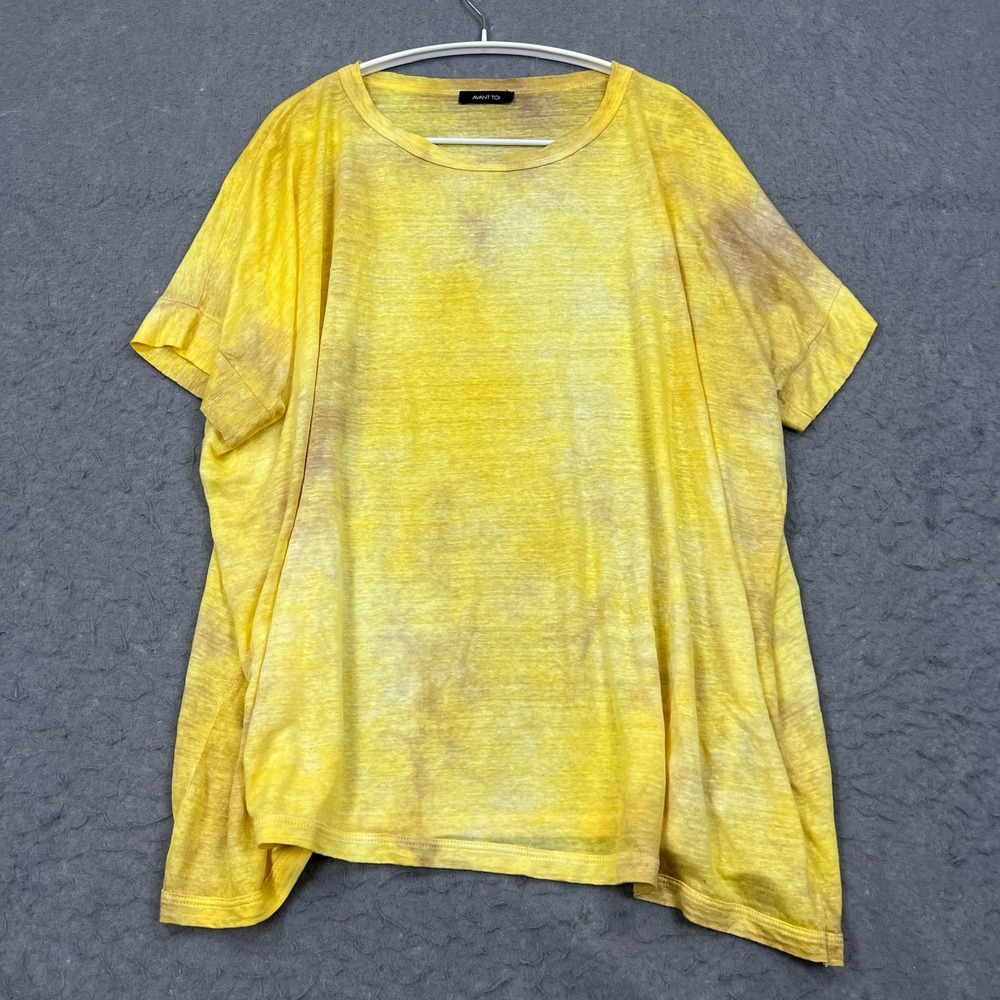 Avant Toi Top Women's‎ Yellow Linen Oversized Short Sleeve T-Shirt